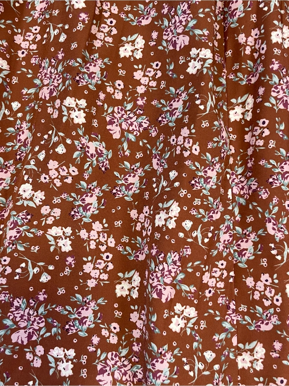 🤎 Cottagecore Floral Smocked Midi Dress XL Boho - Picture 9 of 11